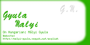 gyula malyi business card
